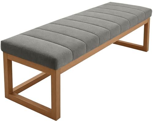 Hoowarm Cojin para Banco Jardin con Cremallera Antideslizante Zapatero Cojines de Asiento de Silla Larga Interiores y Exteriores Cojín de Muebles Rectangular para Comedor，Sofá,Terrazas(B3,60x40x6cm)