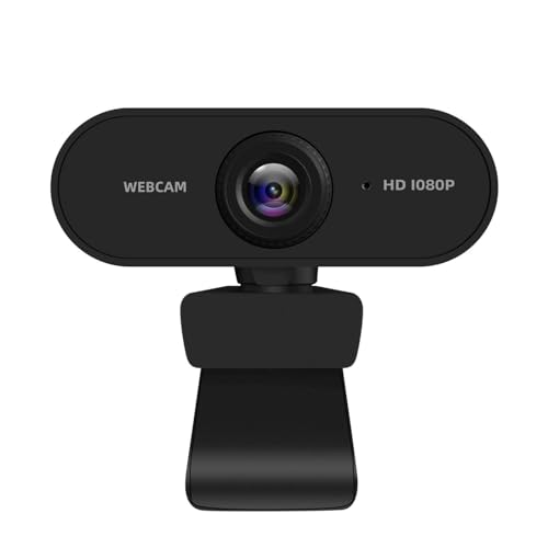 HUEVUE Cámara web HD 1080P, lente gran angular, corrección automática de luz, cámara web USB Plug & Play para reuniones, streaming, Skype, escritorio, laptop, PC