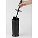 mDesign Compact Freestanding Plastic Toilet Bowl Brush and Holder for Bathroom Storage and Organization - Space Saving, Sturdy, Deep Cleaning, Covered Brush - 2 Pack - Black