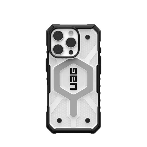 Image of Urban Armor Gear UAG Pathfinder Clear Magnetic Compatible, Slim Fit Rugged Protective Case /Cover Designed for iPhone 16 Pro (6.3-Inch) (2024) (Military Drop Tested) - Ice