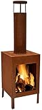 Terrassenofen Gartenofen Gartenkamin Terassenkamin Feuerstelle Terrasse Heizung Garten Ofen Metall Rost 100cm