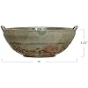 Creative Co-Op Stoneware Berry Bowl with Handles, Aqua Reactive Glaze