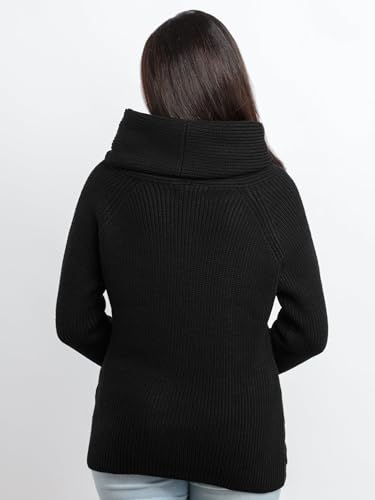 Image of Status Quo Womens Cable Knit Cowl Neck Sweater