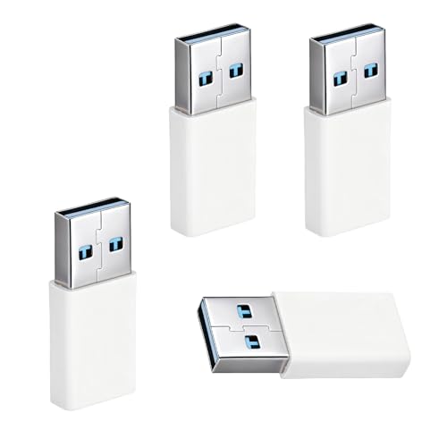 Xthrotsenk 4 PCS USB C to B Adapter USB B to C Adapter Female-to Male Converter for Most Phone Types Car Charger Connections Wall Plugs (White)