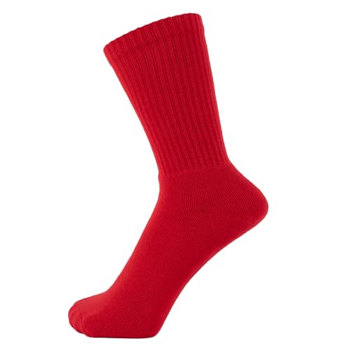 ZAKIRA Finest Combed Cotton Terry Lined Athletic Sports Crew Socks for Men, Women