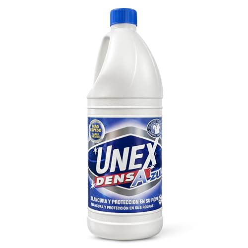 Lejía Densa Azul, ideal para blanquear y desodorizar ropa y superficies del hogar como suelos, azulejos, baños y cocinas, evitando salpicaduras y desinfectando a fondo, Contiene 1 botella de 2 Litros