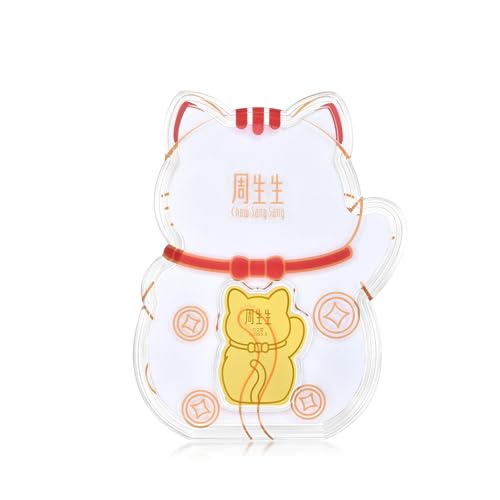 CHOW SANG SANG 999.9 24K Solid Gold Chinese Gifting Collection Gold Maneki Neko Lucky Cat Ingot for Women and Men 95503D2