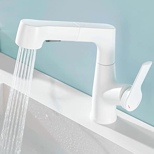 Robinet de lavabo avec douchette extractible pivotant et multifonction pour eau chaude - 5