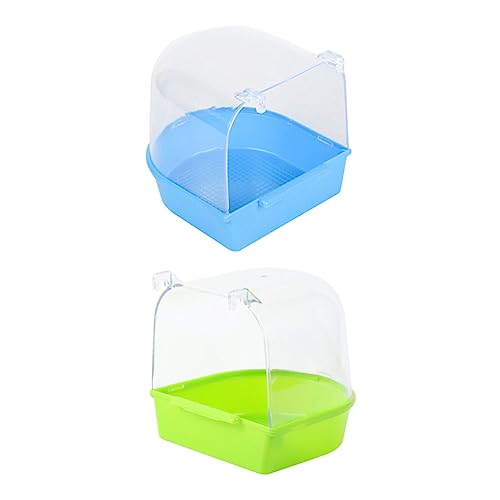 Abaodam Bird Baths for Parrots 2 Pack of Parrot Bathtubs Curved Opening Cleaners Stylish