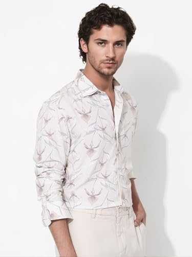 Image of Rare Rabbit Regular fit Floral Print Shirt