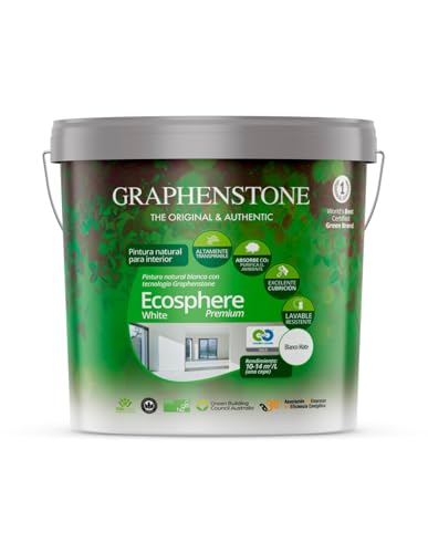 Pintura natural con grafeno para paredes y techos Graphenstone Ecosphere premium blanca 4 litros