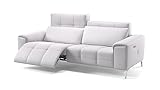 Breite: 200 - 250 cm Sofanella Ledercouch SALENTO Sofa 3-Sitzer verstellbar in Weiß S: 200 Breite x 100 Tiefe