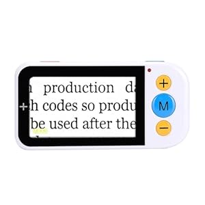 Electronic Reading Aid, 4.3 Inch Digital Magnifier with Adjustable LED Light, 2x-32x Foldable Handheld Video Magnifier, 12 Color Modes, for Reading, Writing, Viewing Maps