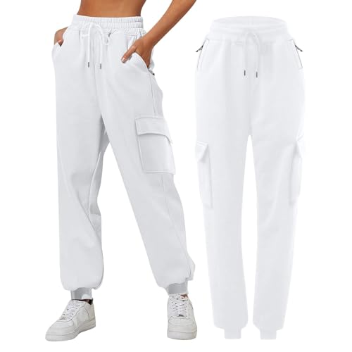 Girls Baggy Cargo Sweatpants Wide Leg High Waist Loose Athletic
