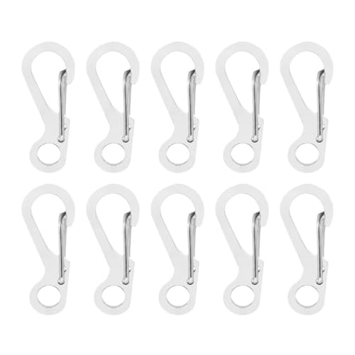 10 mosquetones pequeños de acero inoxidable para camping, viajes, senderismo, llavero, duraderos