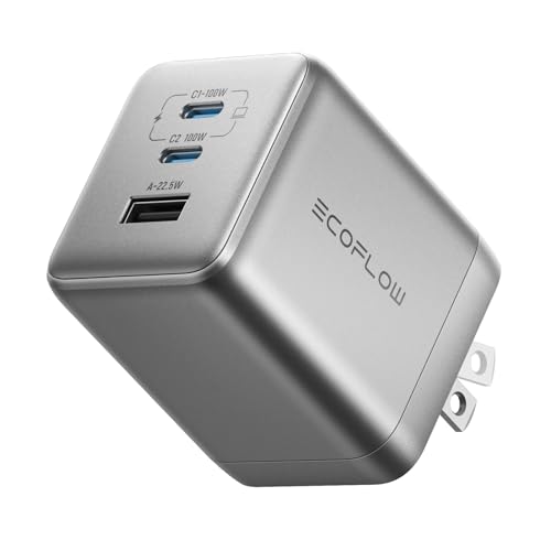 EF EcoFlow Rapid Pro Charger (100W, 3 Ports), 100W (Max) USB-C, 3 in 1 Multi-Device Charger