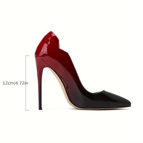 Womens Closed Pointed Toe High Heels Slip On Stiletto Pumps Dress Wedding Shoes 4-Inch4