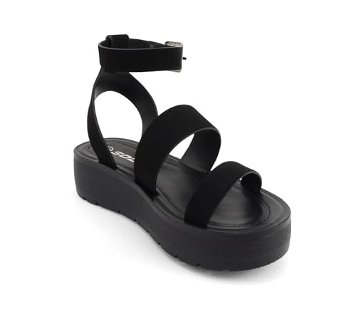 Image of Soda Glory ~ Women Open Toe Multi-Strap Flatform Sandals
