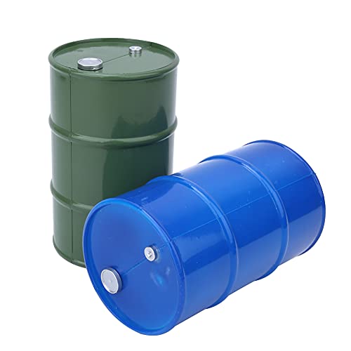 2PCS Simulation Metal Oil Container Decoration Fit for 1 10 Rc Crawler and Attractive Look to Your Rc Making Stand Out Track (Blue Green)