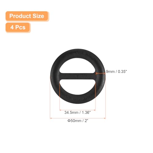 Image of uxcell 4 Pcs T-Shirt Clips, 50mm Wood Scarf Ring Clip Round Tie Circle Clip Buckle Fashion Clothes Corner Knotted Button for Women's Silk Clothing Decoration, Black