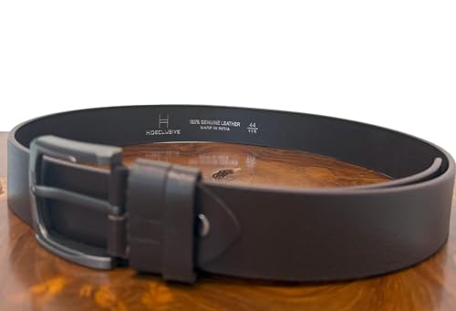 Dark Brown Genuine Leather Belt, 40 mm, Gun Metal Buckle, Handcrafted3
