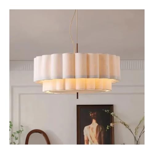 Lustre en tissu bohême rétro avec hauteur réglable pour salon et chambre