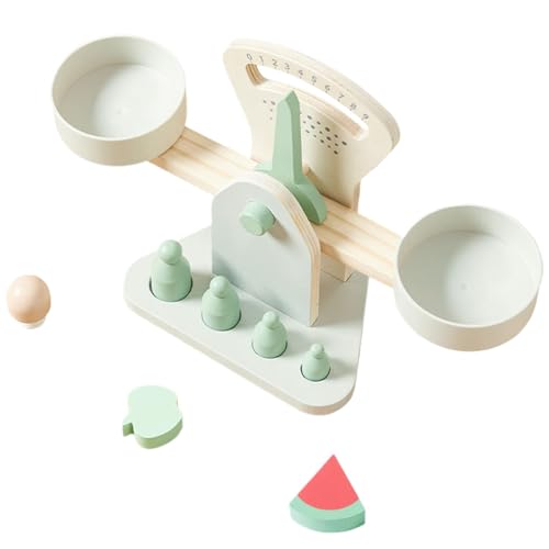 Nestable Pan Balance, Wooden Weight Scale, Interactive Math Game, Educational Science Kits, Kids Balance Scale, Learning Toys for Children, Safe Wood Weight Scale, Math Learning Tools,
