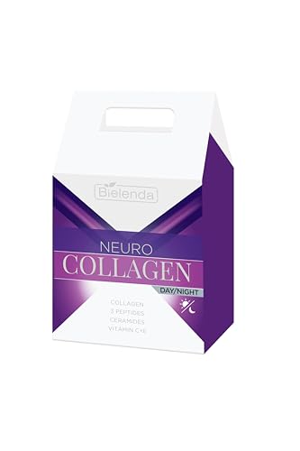 Bielenda NEURO COLLAGEN Geschenkset zur Gesichtspflege mit einer verschönernden Anti Falten-Creme 50 ml und einer Anti Falten Augencreme mit Kollagen Ceramiden und Peptiden 30 ml