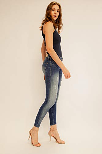 Jeans Skinny, Zune Denim, Feminino, Índigo, 44