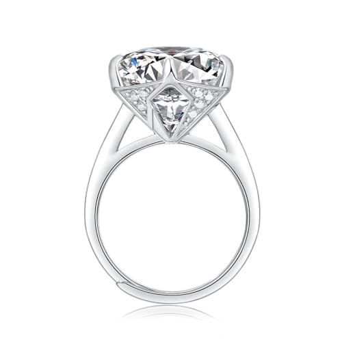 Moissanite Round Radiant Engagement Ring | Lab Grown 10 Carat Diamond & Platinum Plated 925 Silver Ring | Diamond Wedding Band | Engagement Rings For Women | Statement Rings For Women3