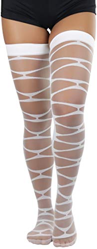 Image of ToBeInStyle Women's Sheer Banded Thigh High Socking w /Opaque Band