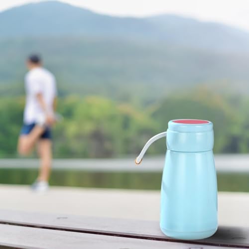 Image of Baskety Small Thermal Coffee Glass Lined Insulated Vacuum Flask for Water & Coffee Dispenser Bottle - 400ml (Sky Blue)