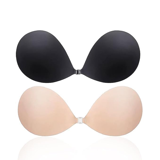 nexaroone Strapless Adhesive Bra for Women, Reusable Invisible Backless Push Up Silicone Stick on Bra with Front Clasp Seamless Nude Bra for Party, Wedding, Dress-picture-53