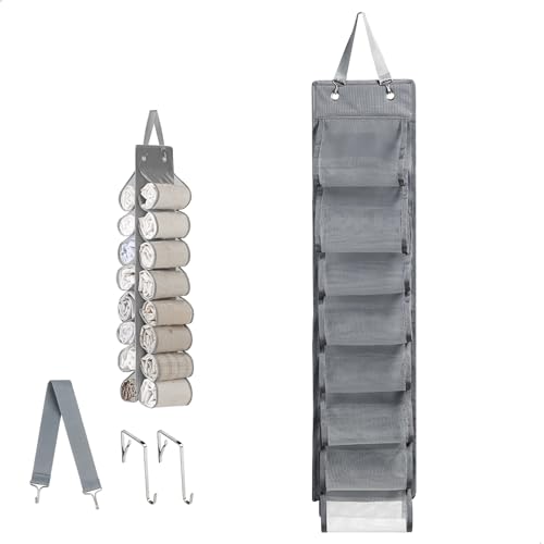 Rangement Suspendun, Etagere Suspendue, Over the Door Storage Comprend 16 Poches de Rangement en Filet, Étagère Suspendue pour Ranger vos Pantalons de Yoga,...
