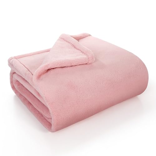Image of Baby Blanket for Girls and Boys, Soft Milky Plush Fleece Blankets, 50x50 Inch Large Square Baby Blanket for Newborns and Toddlers, Perfect Newborn Gifts, Pink