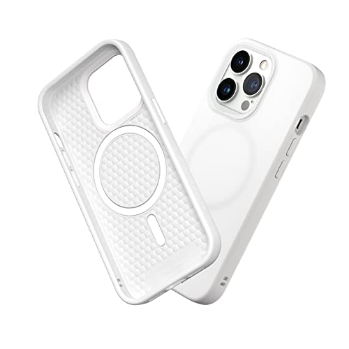 Coque iPhone 13 Pro antichoc mince Magsafe blanche matte