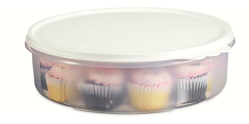 SIGNORA WARE Porte-gâteau rond en plastique de 27,9 cm avec couvercle hermétique semi-transparent pour le transport