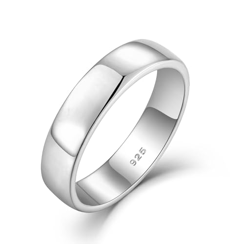 STARCHENIE Solid 925 Sterling Silver Ring for Men Women 2MM 3MM 4MM 5MM 7MM 8MM Wedding Band Comfort Fit High Polish