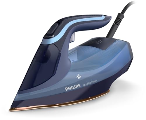 Philips fer à repasser Série 8000 - Puissance Fer à Vapeur 3000W, Effet Pressing 240 g, Débit vapeur continue 55 g/min, Semelle SteamGlide Elite,...