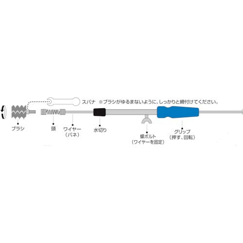 Limpiador de caños Sanei PR802-5 tipo cepillo acero miniatura 3