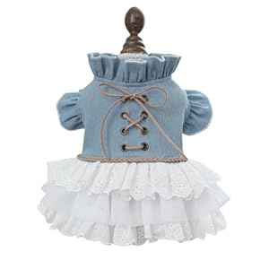 Dog Cute Striped Tutu Dress Bear Pattern Puppy Princess Dress Elegant Small Girl Dog Clothes Female Dogs Comfortable Breathable Outfits Summer Chihuahua Yorkie Holiday Birthday Dress Dogs Cats Apparel