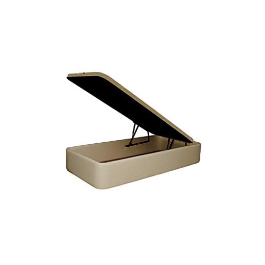 Canapé Tapizado en Polipiel, Acabado de Esquinas Redondas - Cabeceroscamas.com (Beige, 90x190)