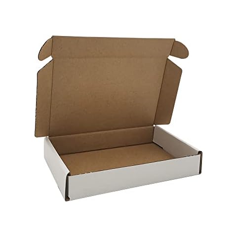 ROTCH 50 Pack 6x4x1'' Small Shipping Boxes, Cardboard Corrugated Mailers, White (M641-E-W) Cover