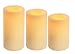 Inglow Flameless Candles Round Pillars with Timer, Cream, Vanilla Scented, Set of 3