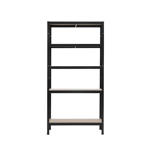REQUISITE NEEDS 5 Tier Heavy Duty Garage Shelving Units 1.8M Metal Boltless Storage Racking Shelf, 875kg Capacity Adjustable Racks with 175kg Per Level for Shed Warehouse Workshop, Black, 90x40x180cm - Image 5