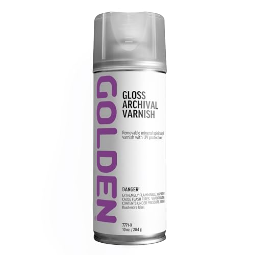 GOLDEN Gloss Archival Varnish, 10 oz. Aerosol Can, Professional Acrylic Varnish