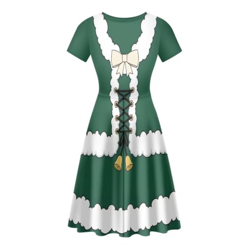 Image of POLERO Sunflower Dress for Women Floral Summer Dresses Short Sleeve Casual Sundresses Midi Dresses