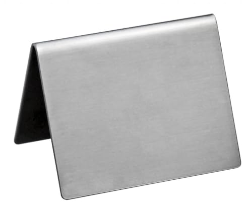 New Star Foodservice Stainless Steel Table Tent Sign, Silver, 2"x2" (Set of 6) image 4