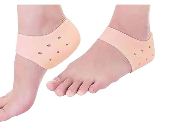 Needs Silicone Gel Heel Pad Socks for Pain Relief, Beige, Free Size, 1 Pair-image-49