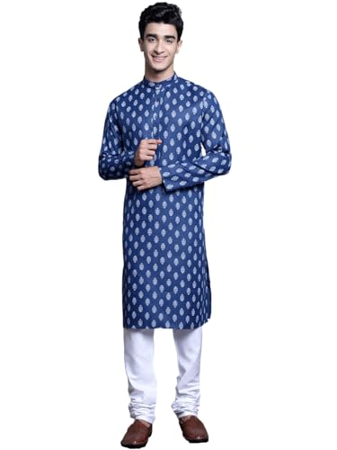 Image of Jompers Men's Cotton Floral printed kurta Pyjama Set.